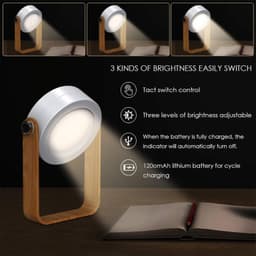 Lampe de Table Télescopique et Pliable 4 en 1 à intensité variable 3 niveaux 8